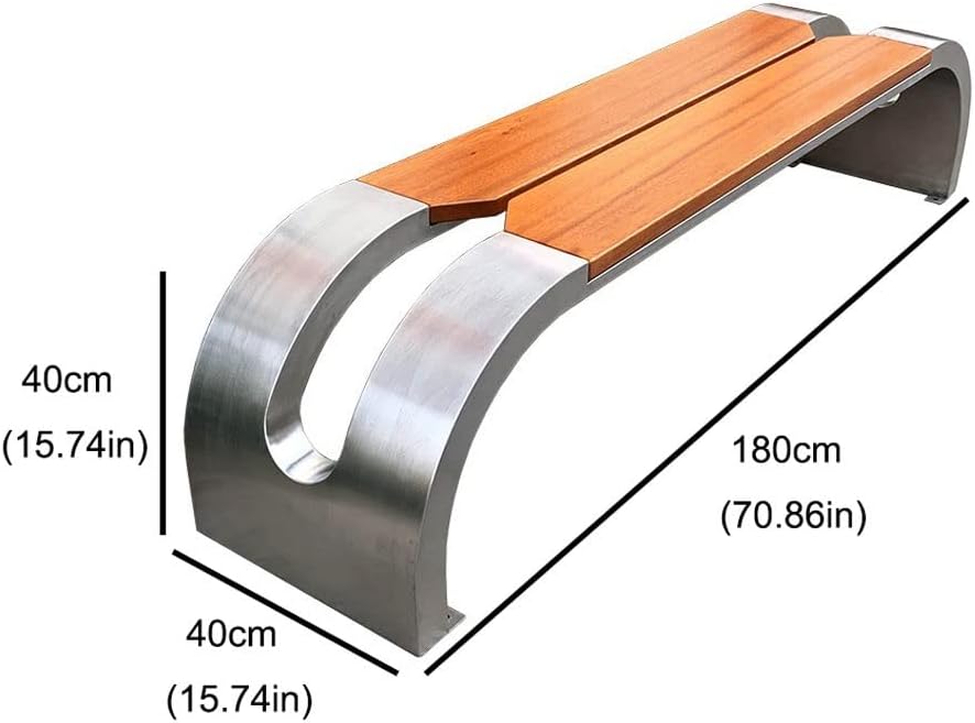 Patio Benches for Outdoors Creative Simple Outdoor Stainless Steel Bench Square Shopping Mall Rest Garden Viewing Leisure Seat Beach Chair Garden Benches for Outdoors