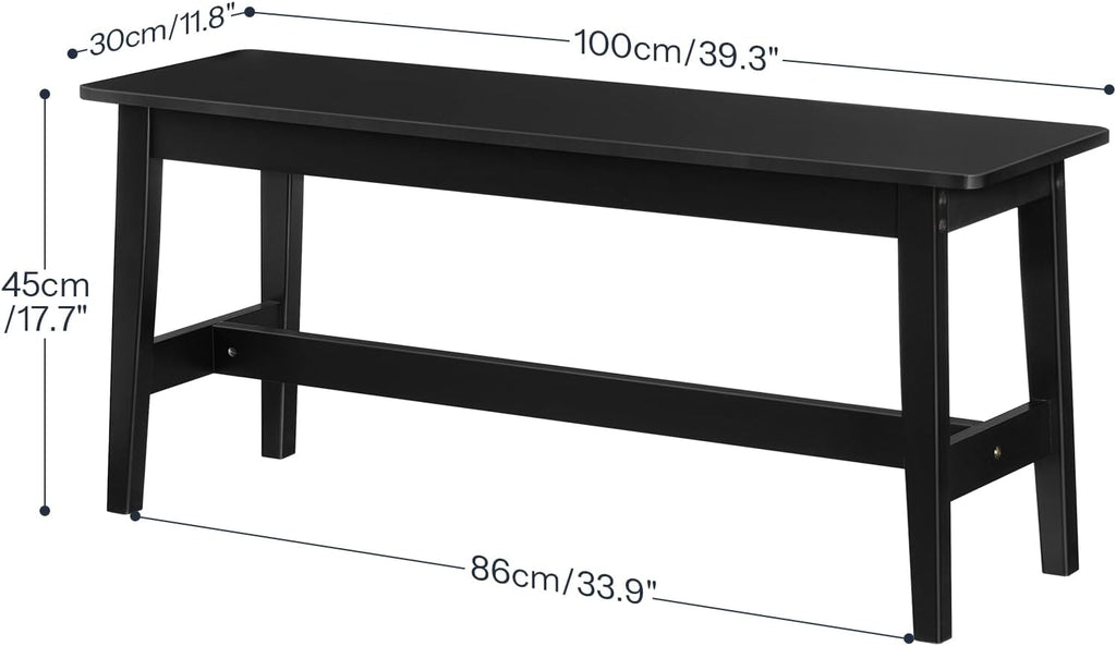 HOOBRO 39.3'' Bamboo Dining Bench, Farmhouse Kitchen Table Bench, Kitchen & Living Room Furniture, Easy to Assemble, Sturdy and Stable, Black BK03CD01G2