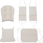 5Pcs Glider Rocker Cushions Set - Velvet Glider Rocker Replacement Cushions with Side Storage Pockets, Washable & Non Slip,Beige
