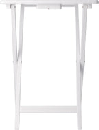 Winsome Alex Set of 2 Foldable Snack Tables, White | Easy to Store Small Portable Fold Up Table Set for Kitchen, Living Room TV Dining, Crafts, Puzzles, Work From Home