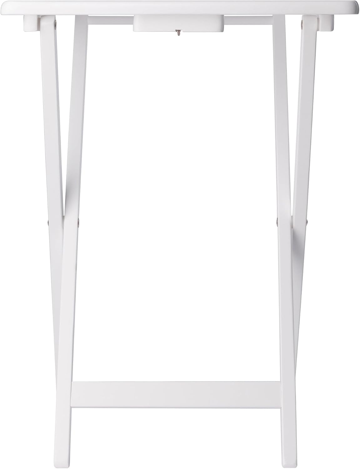 Winsome Alex Set of 2 Foldable Snack Tables, White | Easy to Store Small Portable Fold Up Table Set for Kitchen, Living Room TV Dining, Crafts, Puzzles, Work From Home