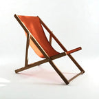 Wooden Folding Beach Chair, Outdoor Sling Chair with Beige Canvas, Portable Lounge Chair for Patio, Deck, Yard, Poolside, Beach, Balcony