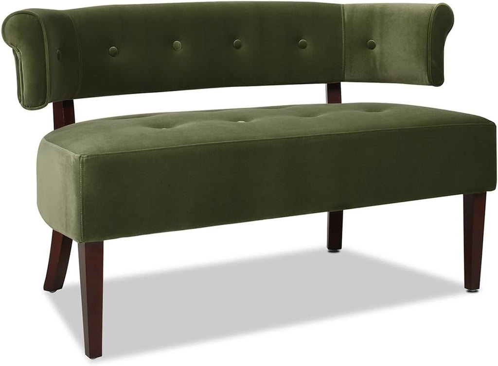 Jennifer Taylor Home Jared Roll Arm Upholstered Tufted Entryway Bench with Back Settee