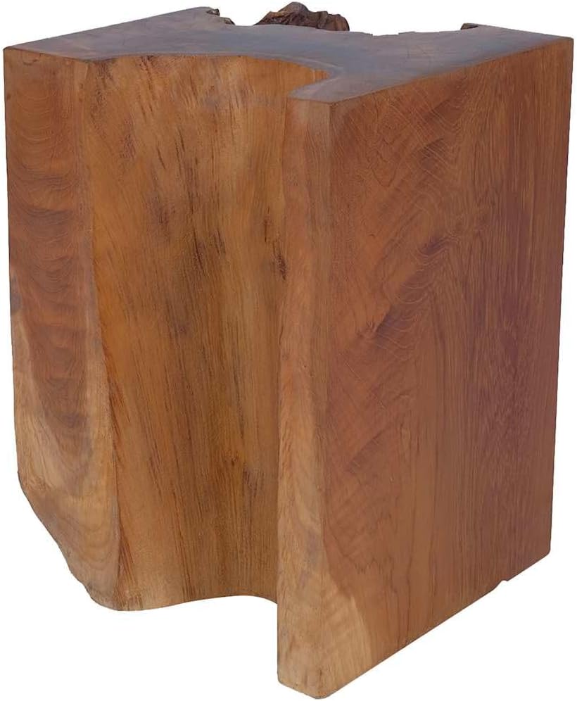 Rustic Stool Solid Teak Wood End Side Table, Small Wooden Stool, Plant Stand, Nightstand, Solid Teak Wood,-278