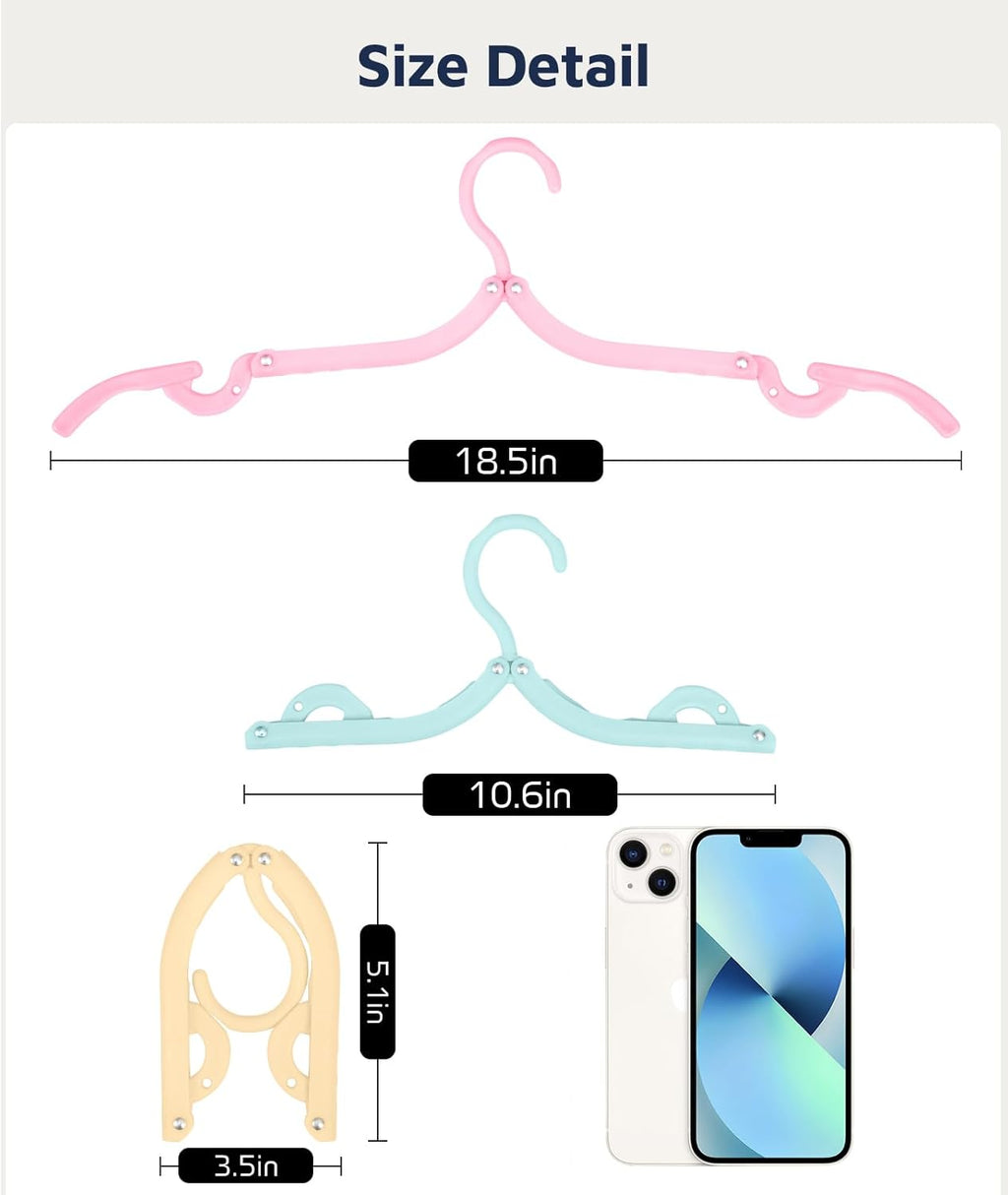 10 Pcs Travel Hangers, Cruise Ship Essentials Foldable Hangers Plastic Travel Essentials, Portable Cruises Must Haves 2026 for Suitcase, RV Camping Airplane Europe Vacation Essential, Morandi