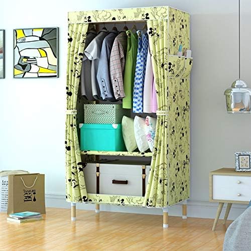 Single Simple Solid Wood Cloth Closet Assembly Wardrobe Portable Furniture Room Cabinets