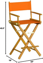 Casual Home 30" Director's Chair Honey Oak Frame-with Tangerine Canvas, Bar Height