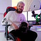 Clutch Chairz Throttle Series Pewdiepie Edition Gaming Chair - Premium Ergonomic Design, Lumbar and Head Support Pillows - Black/Red
