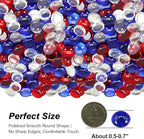 Mini Glass Gems for Vase,Mixed Colour Glass Stones Flat Bottom Marble Beads for Aquarium Fish Tank Planter Crafts Home Decorative Art Craft Vase Filler (Red Blue and Transparent, 1 Pound)