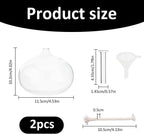 SUPERFINDINGS 2 Sets Clear Glass Oil Lamp Round Refillable Liquid Petite Oil lamp 11.5 x 10.2 cm Burning with Wick and Holder Included for Indoor Lighting and Outdoor Events