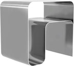 Minimalist Stainless Steel End Table, Modern Steel Frame Side Table and Sofa Table, Small Nightstand for Living Room Bedroom Office (17.7"x13.8"x17.7")
