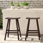 WestinTrends Malibu 2 Piece Set of 29 Height Outdoor/Patio Saddle bar stools, Dark Brown