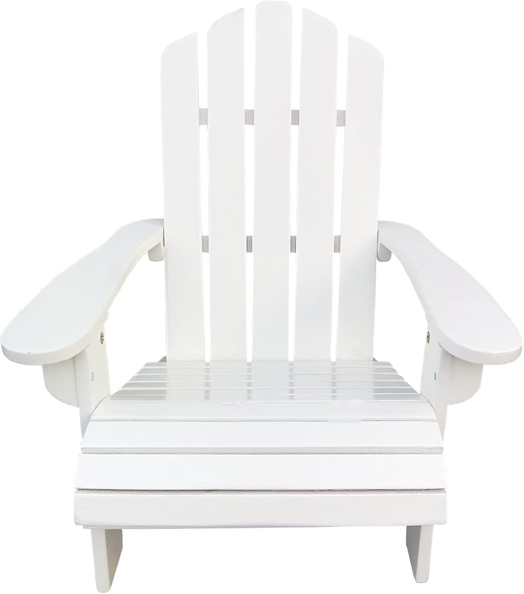 Solid Populus Wood Children Chair, Blue Durable Kids Lounge Chair with Sloping Seat & Armrest, Indoor Outdoor Patio Porch Deck Garden Poolside Seating, 110 lbs Capacity, Easy Assembly, Hardware & Ins