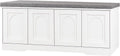 DINZI LVJ Shoe Bench, Entryway Storage Bench with Doors, Cushion, 2-Tier Shoe Rack with 8-Cubby, 47.2”L x 13.8”W Shoe Organizer Cabinet, Adjustable Shelf, Living Room, Bedroom, White