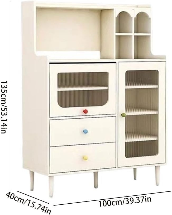 Entryway Cabinet Modern Creative Cream Style Dining Sideboard Living Room Restaurant Tea Cabinet Home Kitchen Cupboard Sideboard Storage Cabinet(S:100CMX40CMX135CM)