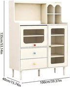 Entryway Cabinet Modern Creative Cream Style Dining Sideboard Living Room Restaurant Tea Cabinet Home Kitchen Cupboard Sideboard Storage Cabinet(S:100CMX40CMX135CM)