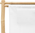 Bamboo Deck Chair, Folding Canvas Lounge Chair with Adjustable Height for Patio Garden and Balcony, Cream White Outdoor Reclining Sling Chair, Supports up to 264.6 lbs