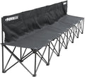 Kwik Goal 6-Seat Kwik Bench, Black, Steel Frame with Woven Fabric Seats, 16" H x 108" W