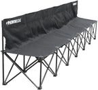 Kwik Goal 6-Seat Kwik Bench, Black, Steel Frame with Woven Fabric Seats, 16" H x 108" W