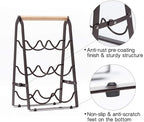 Wine Rack, 6 Bottle Wooden Countertop Free Standing Shelf,3 Tier Bottle Holder Stand for Home Bar Tabletop, Cabinet Inserts, Kitchen, Wine Cellar Storage No Assembly(Black)