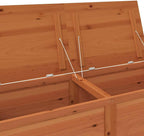 Outdoor Cushion Box Large Storage Bench Solid Fir Wood Garden Deck Organizer 59 Inch Patio Furniture Waterproof Finish Rectangular Trunk