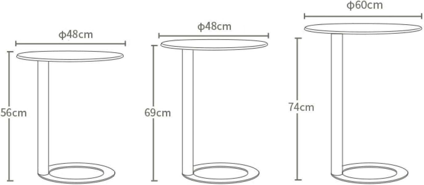 Round Side Table C-Shaped Side Table Sofa Side Table Round Coffee Table Bedside Table with Metal Frame Couch Table Bedside Laptop Office for Bedrooms with Small Spaces(48 * 56cm Black Matte)