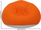 Inflatable Sofa Set, 6 Orange Chairs with Foot Pump for Home/Camping
