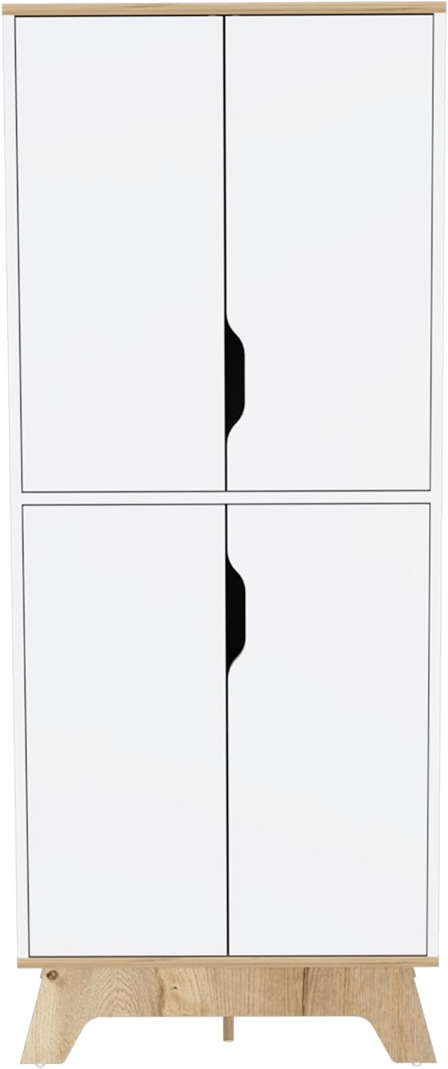 Rectangle Kitchen Pantry Light Oak and White,Buffet Kitchen Sideboard,for Kitchen,Dining Room,15.7 * 23.6 * 59.2