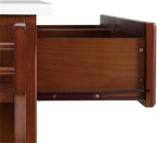 Pemberly Row Transitional Wood/Granite Kitchen Island in Mahogany