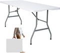 Folding Table 6ft Foldable Table with Built in Handle & Steel Legs / 6FT Heavy Duty Folding Portable,Perfect for Party, Dining Indoor/Outdoor Events, Tailgating & Backyard BBQ, White