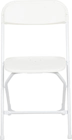 Flash Furniture Hercules Set of 10 Indoor/Outdoor Heavy-Duty Plastic Folding Chairs, Foldable Commercial Stacking Chairs with 650-lb. Static Weight Capacity, White
