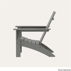 POLYWOOD Modern Adirondack Chair – All-Weather Outdoor Lawn Adirondack Chairs – HDPE, Fade-Resistant & Durable Outdoor Furniture – For Patio, Deck & Fire Pit Chairs – Grey