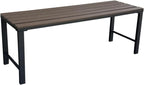 46" Outdoor Metal Backless Bench, All-Weather Patio Garden Bench for Backyard, Porch, or Lawn, Durable Steel Bench for Outdoor Spaces, Walnut