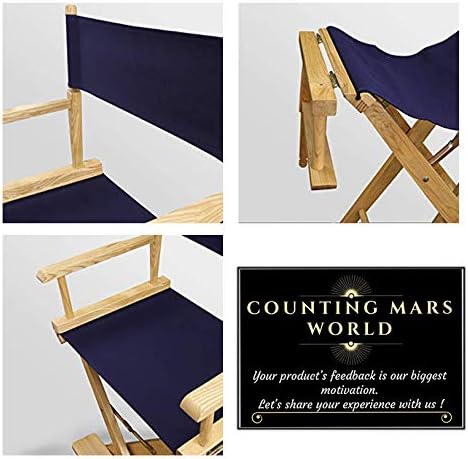 Counting Mars Stay Gent 2 Set Replacement Cover Canvas for Directors Chair, Navy, 20cm X 52cm + 52cm X 41cm