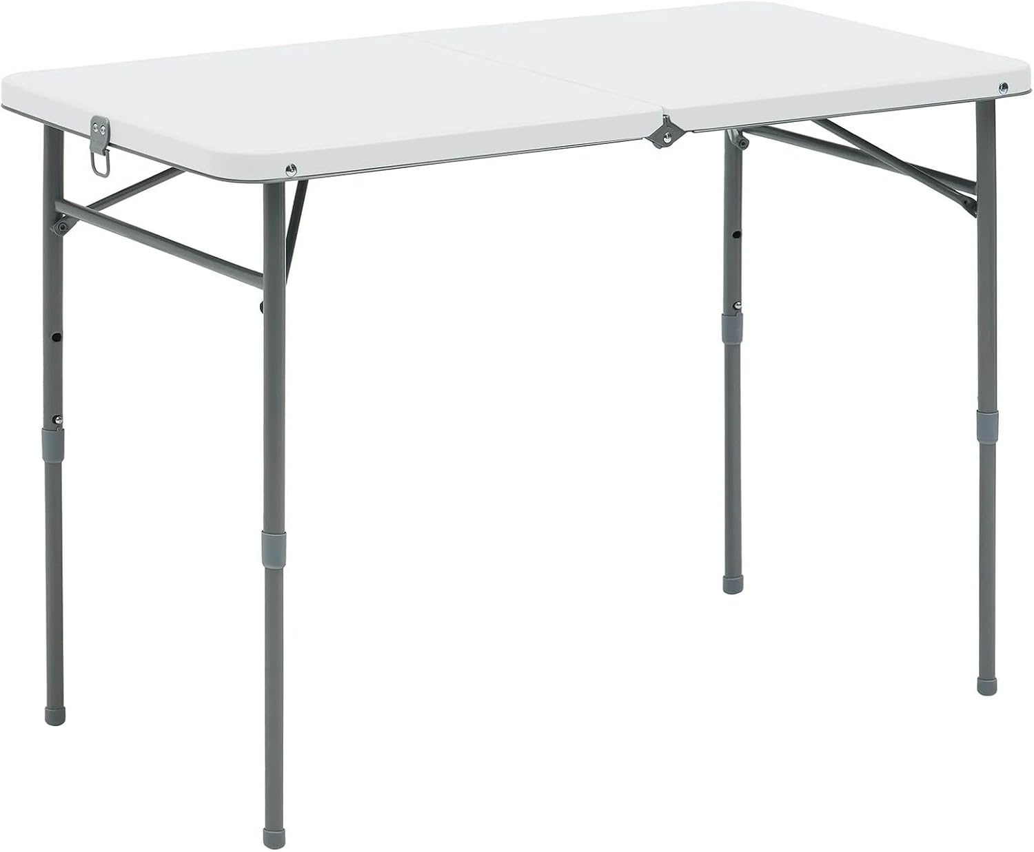 40" L x 20" W Plastic Adjustable Height Fold-in-Half Folding Table, White