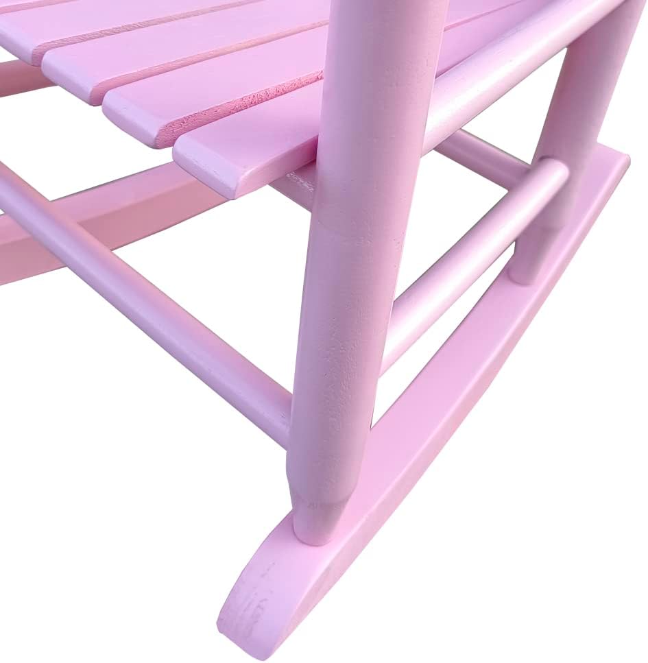 Children’s Rocking Chair Light Pink, Solid Hardwood, Indoor Outdoor Use - Durable Construction, Comfortable Design, Suitable for Kids