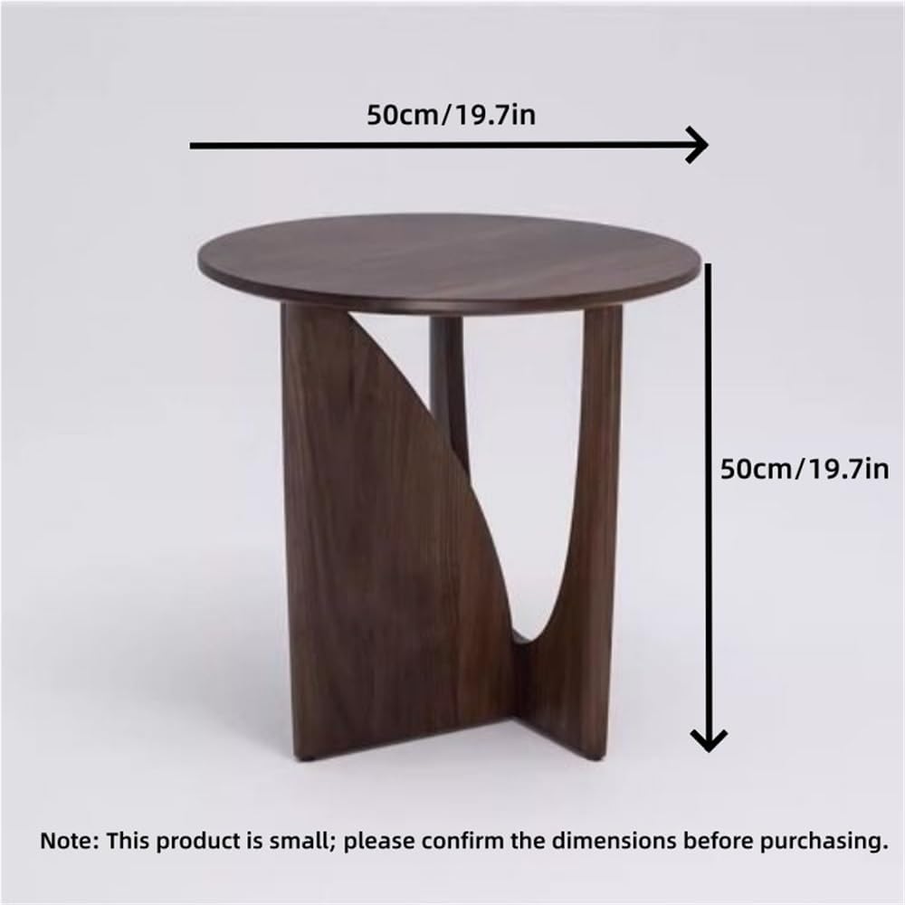 Wooden Round Side Table, Creative Small End Table for Small Spaces, Modern Night Stand, Accent Table Use in Living Room, Bedroom, Balcony(Natural)