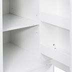 LUMISOL Modern Kitchen Pantry Cabinet with 3 Drawers, Buffet Cupboards Sideboard with 4 Door Shelves, Kitchen Hutch for Living Room Dining Room, White