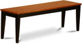East West Furniture NIB-BLK-W Nicoli Dining Table Bench with Wooden Seat, 54x15x17 Inch, Black & Cherry