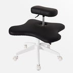 Cross Legged Chair with Wheels - Height Adjustable Kneeling Chair for Office, Home, Yoga, and Meditation (Svart)