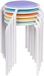 Topeakmart Metal Stack Stools with Padded Seat Soft Bar Stools Portable Furniture Flexible Seating 17.7in Height Pack of 5