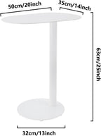 C-Shaped End Table, Metal Small Side Table for Couch, 25" Tall C Shaped Sofa Table Coffee Tray Table for Living Room, Bedroom (White)