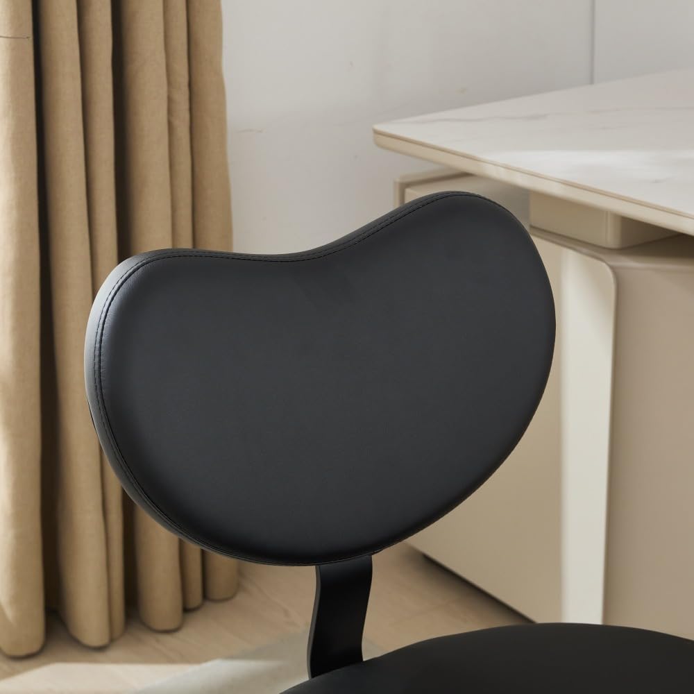 Saiveina Meditation Chair Plus, Cross Legged Chair with Wheels, ADHD Chair, Criss Cross Desk Chair with Lumbar Support and Adjustable Stool, Flexible Design for Fidgety Sitters, Black PU