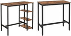 VASAGLE Bar Table with Sturdy Metal Frame, Easy Assembly, Industrial Design & Bar Table, Narrow Long Bar Table, Kitchen Dining Table, High Pub Table