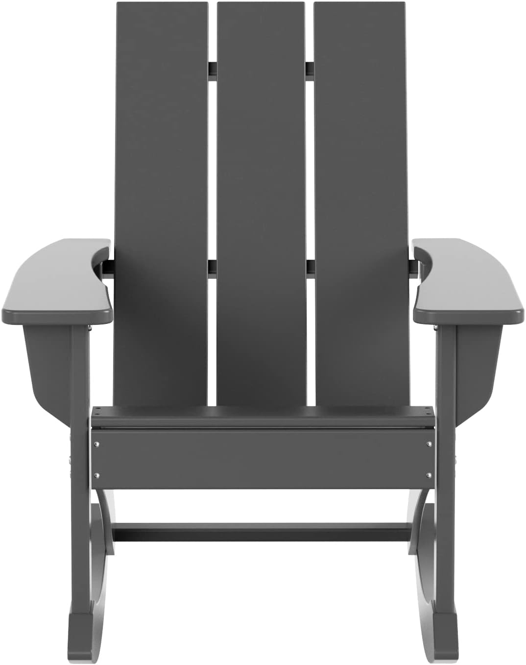 HDPE Shoreside Modern Rocking Poly Adirondack Chair,Gray