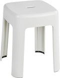 WENKO 22160100 Stool Alaska - Bathroom Stool, Polypropylene, 37 x 45.5 x 37 cm, White