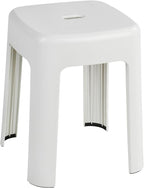 WENKO 22160100 Stool Alaska - Bathroom Stool, Polypropylene, 37 x 45.5 x 37 cm, White