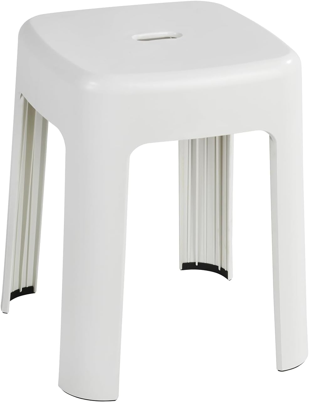 WENKO 22160100 Stool Alaska - Bathroom Stool, Polypropylene, 37 x 45.5 x 37 cm, White