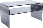 Acrylic Side Table 2-Tier - Modern Rectangular Open Storage Coffee Table, Clear Rectangle Side Table Furniture for Home Office Reception and Bedroom