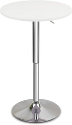 CLATINA Round Bar Table, Height Adjustable 26"-36" Bistro Pub Table with Metal Base, 360° Swivel High Top Cocktail Table for Kitchen, Home, Restaurant, Cafe, Wedding, Party, Reception，White